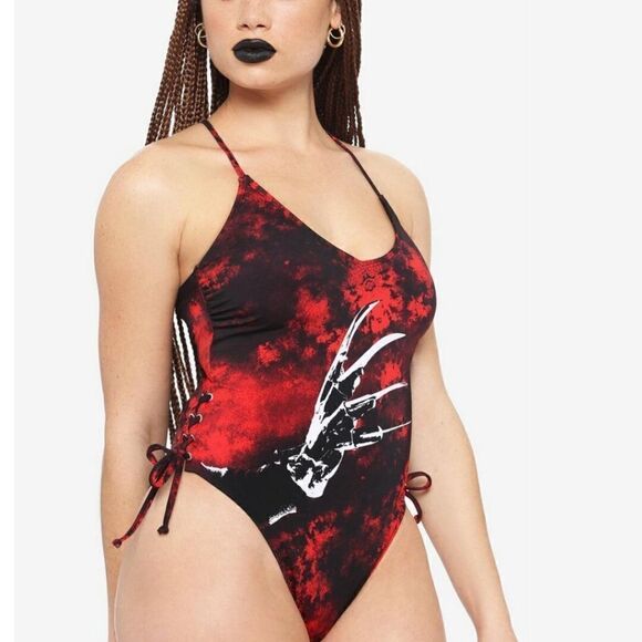 A Nightmare On Elm Street Other - A Nightmare on Elm Street Freddy Glove Red One Piece Juniors Swimsuit